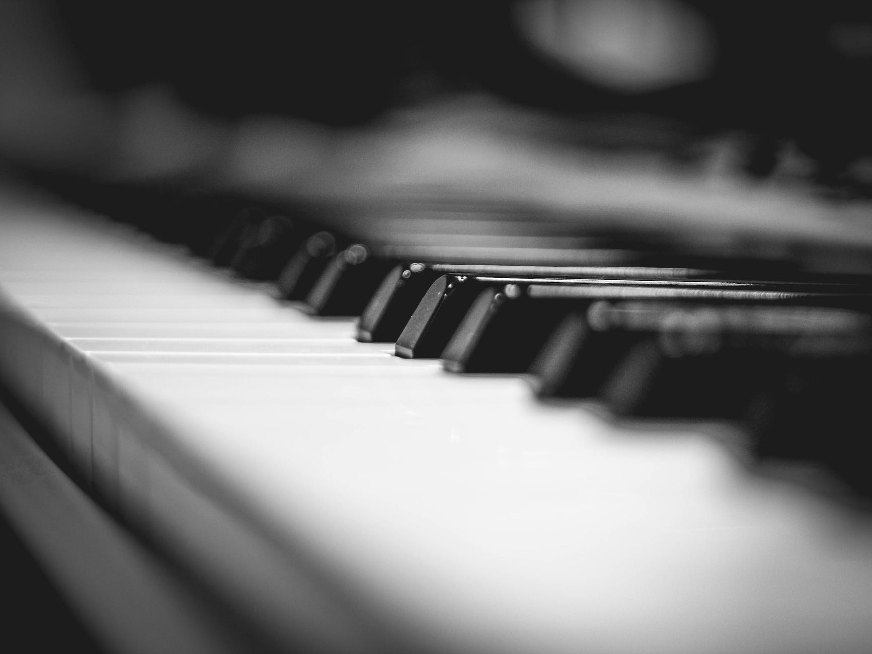 macro photography of piano